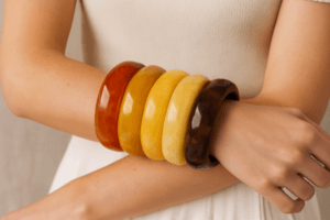 Bold resin bangle bracelets - Spring 2025 trend
