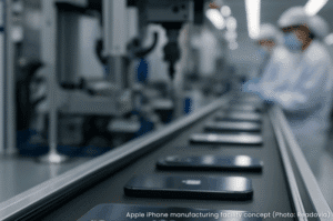 Apple iphone manufacturing facility concept - India