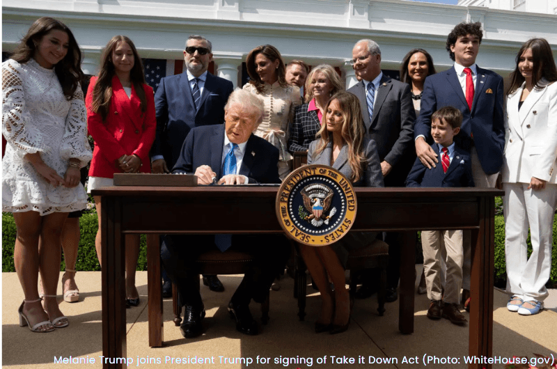 Melanie Trump joins President Trump for signing of Take It Down Act