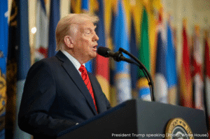 President Trump speaking during second term