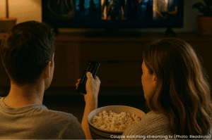 Couple watching streaming tv