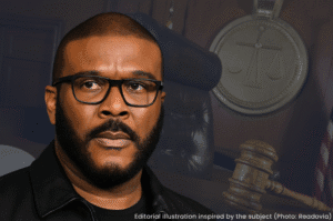 Editorial illustration inspired by subject: Tyler Perry