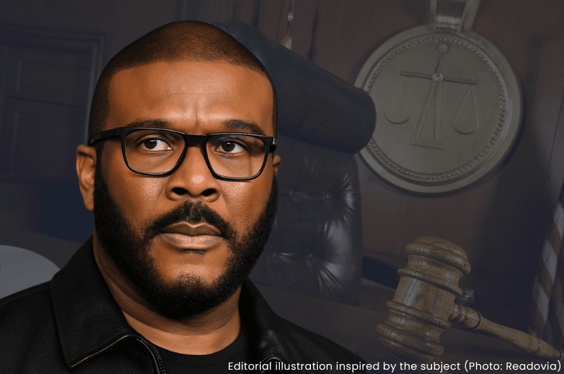 Editorial illustration inspired by subject: Tyler Perry