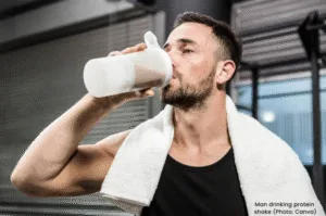 Man drinking protein shake