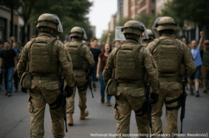 National Guard approaching protestors