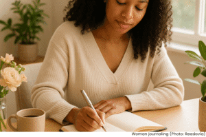 Woman journaling
