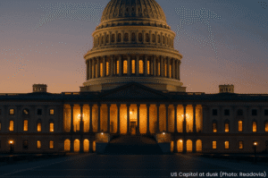 US Capitol at dusk