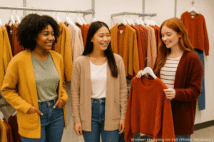 Women shopping for Fall clothing - Target sale