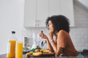 Health & Wellness: woman eating healthy