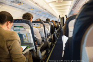 Passengers on an airplane