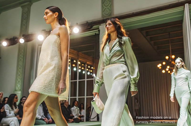 Fashion models on a runway