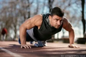Man working out - fitness trend