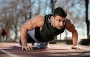 Man working out - fitness trend