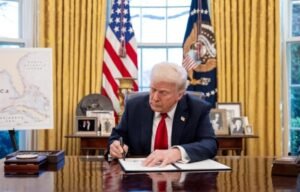 President Trump signs an Executive Order.
