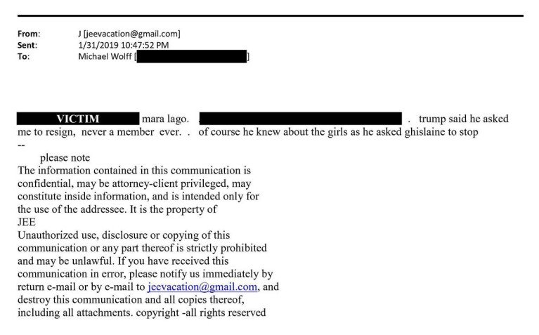 Epstein email #2 released by U.S. House of Representatives