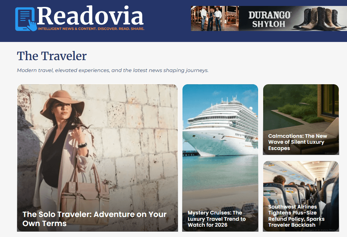 Readovia - screenshot of The Traveler channel