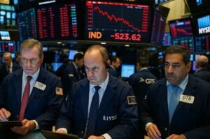Traders on the floor of the New York Stock Exchange