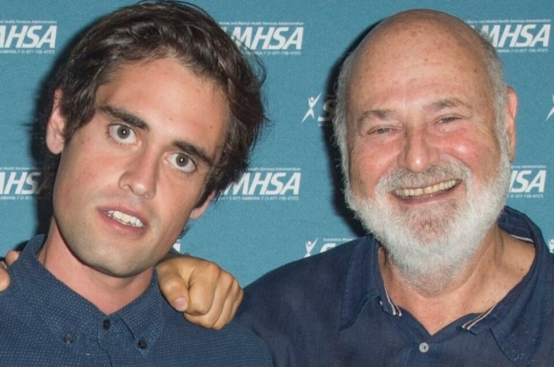 Nick Reiner with father Rob Reiner shown after accepting an award in 2016.