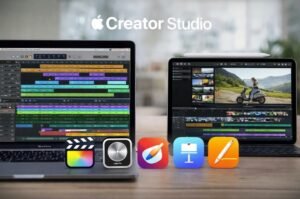 Apple Creator Studio brings professional creative tools together across Mac and iPad. (Image: Readovia; Apple Creator Studio logo is a trademark of Apple Inc.)