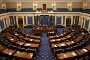 The U.S. Senate chamber, where lawmakers are locked in budget negotiations that could determine whether parts of the federal government shut down