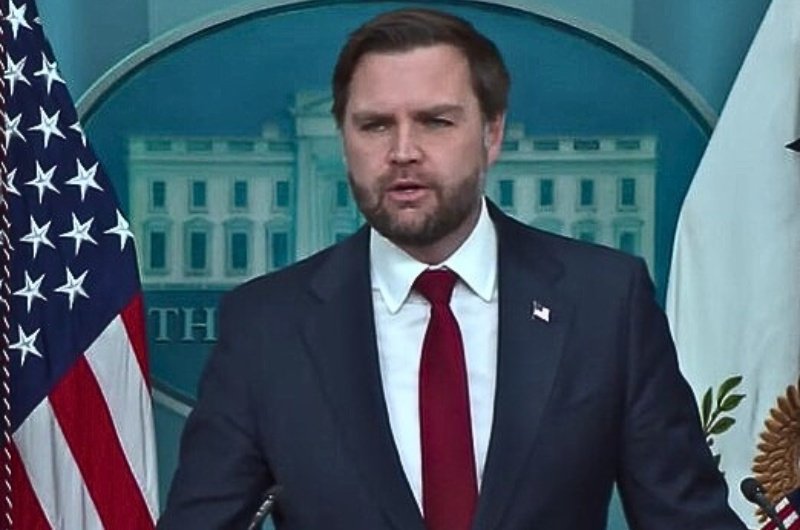Vice President Vance speaks at white house press conference.