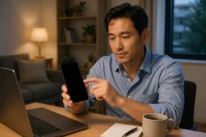 A quiet moment at the end of the day — choosing to power down and reclaim time beyond the screen.