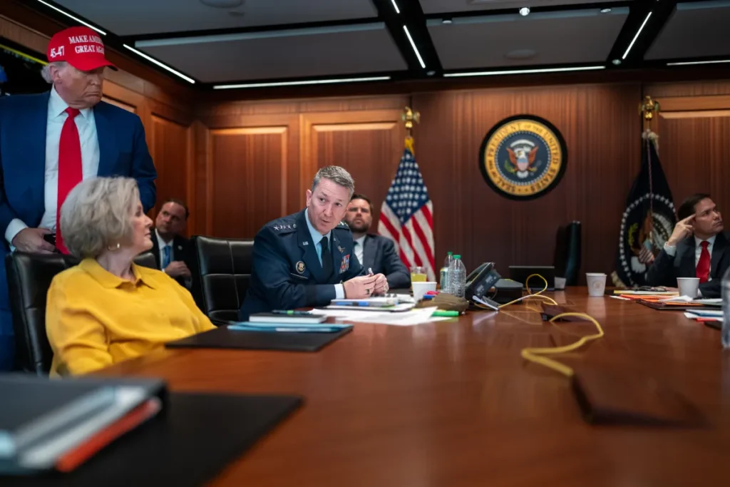 President Trump meets with his national security team in the situation room.