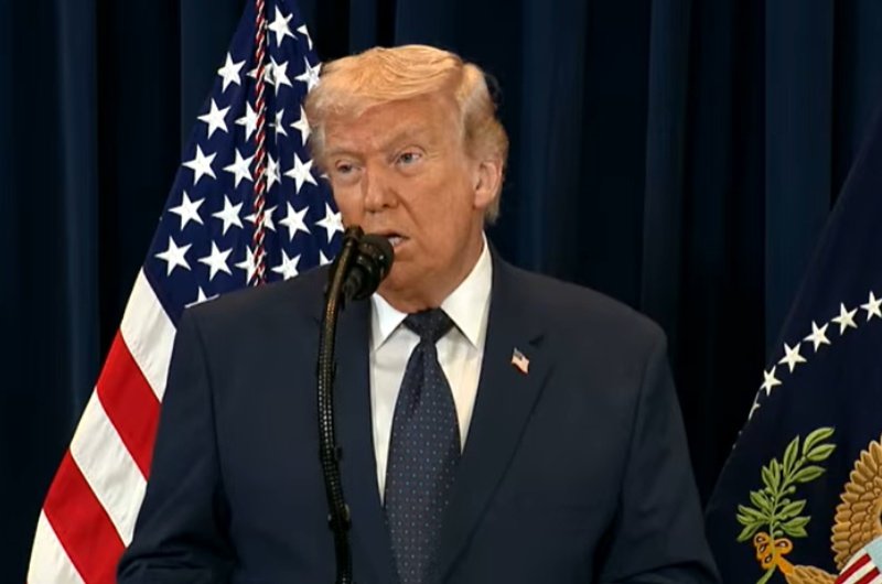President Donald Trump speaks during a press conference on March 9, addressing U.S. energy supply and highlighting a new oil partnership with Venezuela.