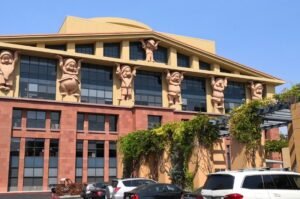 The Walt Disney company headquarters building in Burbank, California.