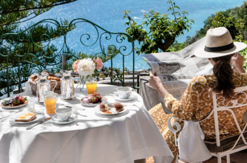 Morning at Il San Pietro di Positano unfolds with sunlit terraces, fresh Italian cuisine, and uninterrupted views of the Mediterranean.