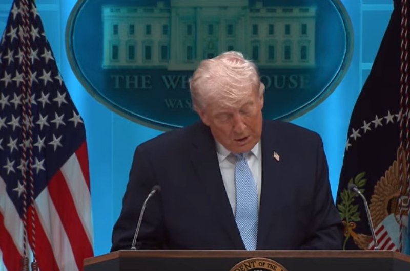 President Donald Trump holds a White House press conference, providing updates on the escalating U.S.–Iran conflict as tensions rise and global attention intensifies.