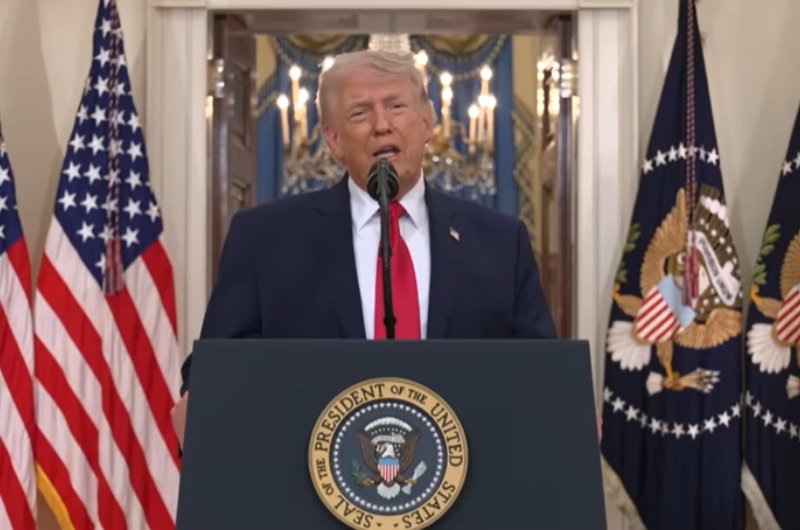 President Donald J. Trump addresses the nation from the White House, outlining the latest developments in Operation Epic Fury.