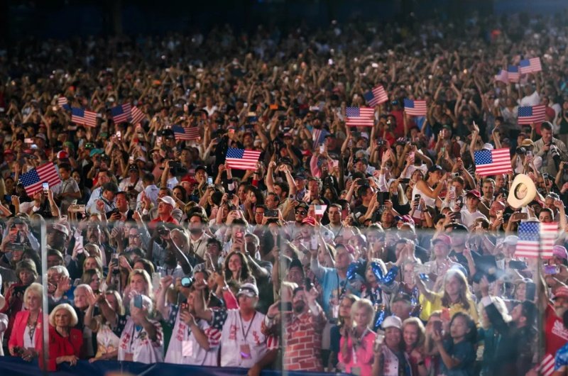 housands gather on the National Mall to celebrate the opening of the Great American State Fair as America begins commemorating the nation's 250th anniversary.