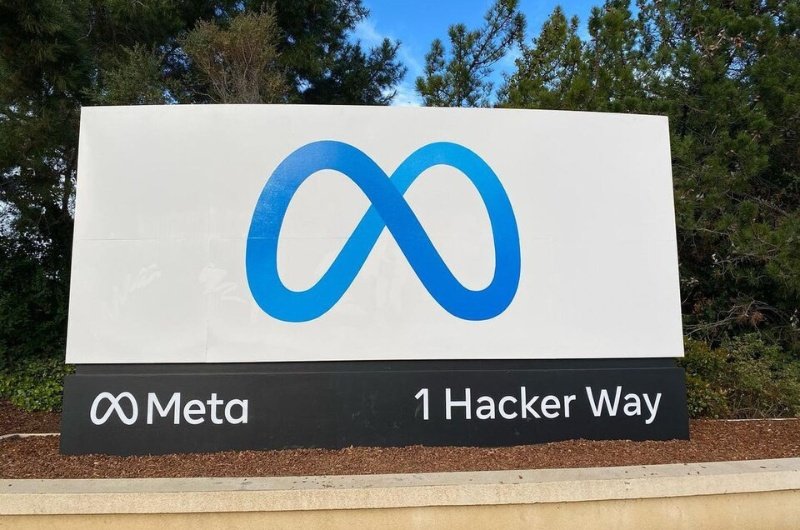 The Meta headquarters sign is seen outside the company's California campus.