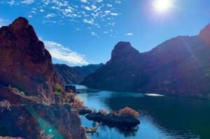 The Colorado River winds through the arid landscape of the American Southwest. Nevada is suing the federal government over a water-management plan that could sharply reduce the state’s share of the river.