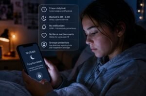 New protections required under Meta’s settlement will limit when and how long users under 18 can access Instagram and Facebook, while adding additional safeguards for younger users.