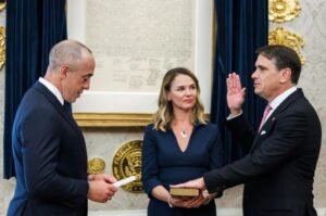 Todd Blanche is sworn in as the 88th attorney general of the United States during a ceremony in the Oval Office on August 10, 2026.