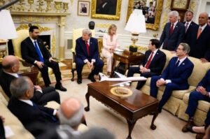 President Donald Trump meets with Iraqi Prime Minister Ali al-Zaidi and senior U.S. officials in the Oval Office as the United States prepares to complete its military withdrawal from Iraq by September 30.