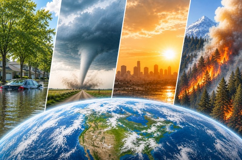 Floods, severe storms, wildfires and drought are unfolding against a changing climate as warmer oceans and a warmer atmosphere alter the conditions in which weather develops. (Photo: Readovia)