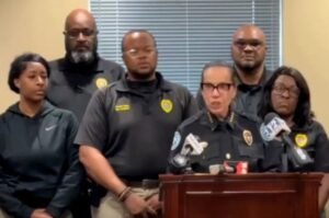 Jackson Police Chief RaShall Brackney speaks during a press conference announcing developments in the investigation into the death of Tasia Fortune, who was found hanging from a tree in Jackson, Mississippi.