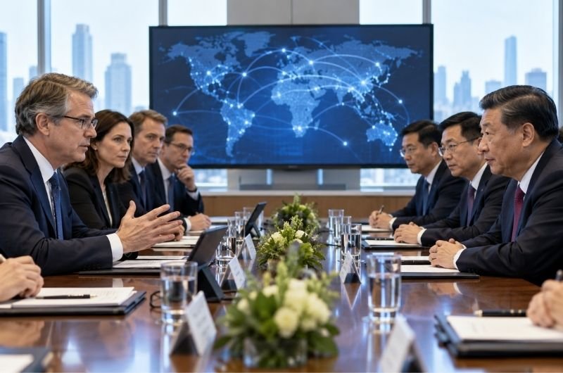 U.S. and Chinese officials meet across the table as Washington proposes a new incident-alert system for serious artificial intelligence threats.