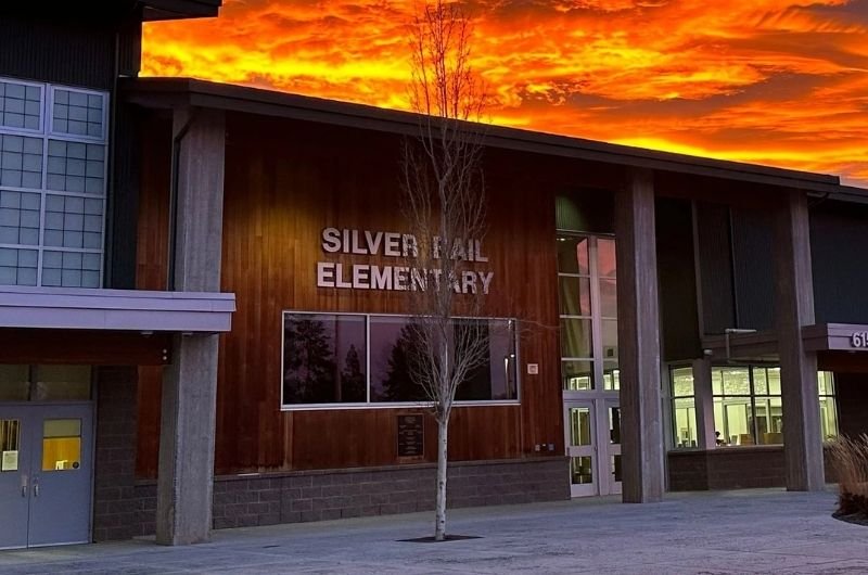 Silver Rail Elementary School in Bend, Oregon, where a shooting on October 15, 2026, left three children and a teacher dead.