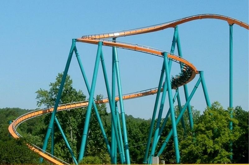 The Goliath roller coaster at Six Flags Over Georgia, where a man died following a fall from the ride on October 12, 2026.
